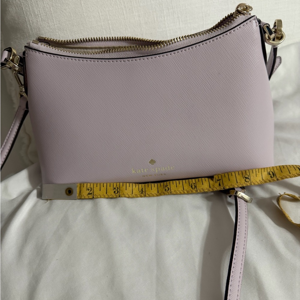 kate spade pale lavender crossbody with gold hardware